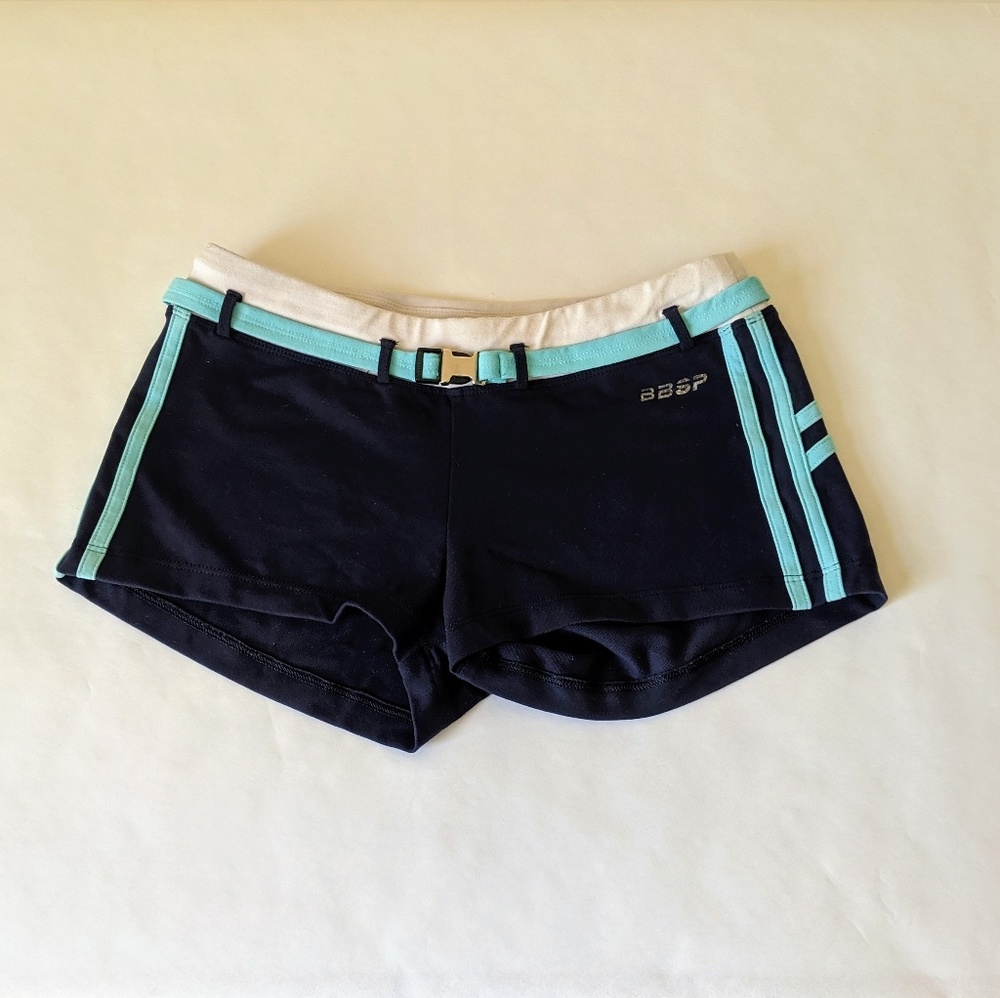 Bebe Sport Navy, Blue, White Stretch Workout Short